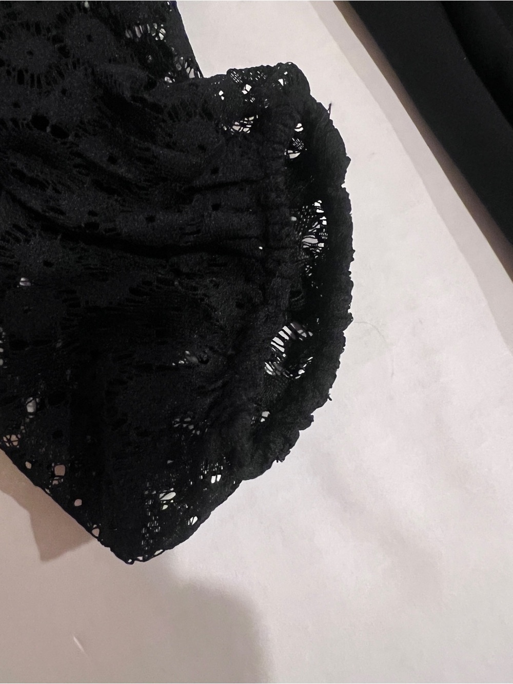 Torrid Deep Black Georgette Lace Yoke Mix Sleeve Blouse Sz 0 Whimsigoth Whitchy - Picture 15 of 15